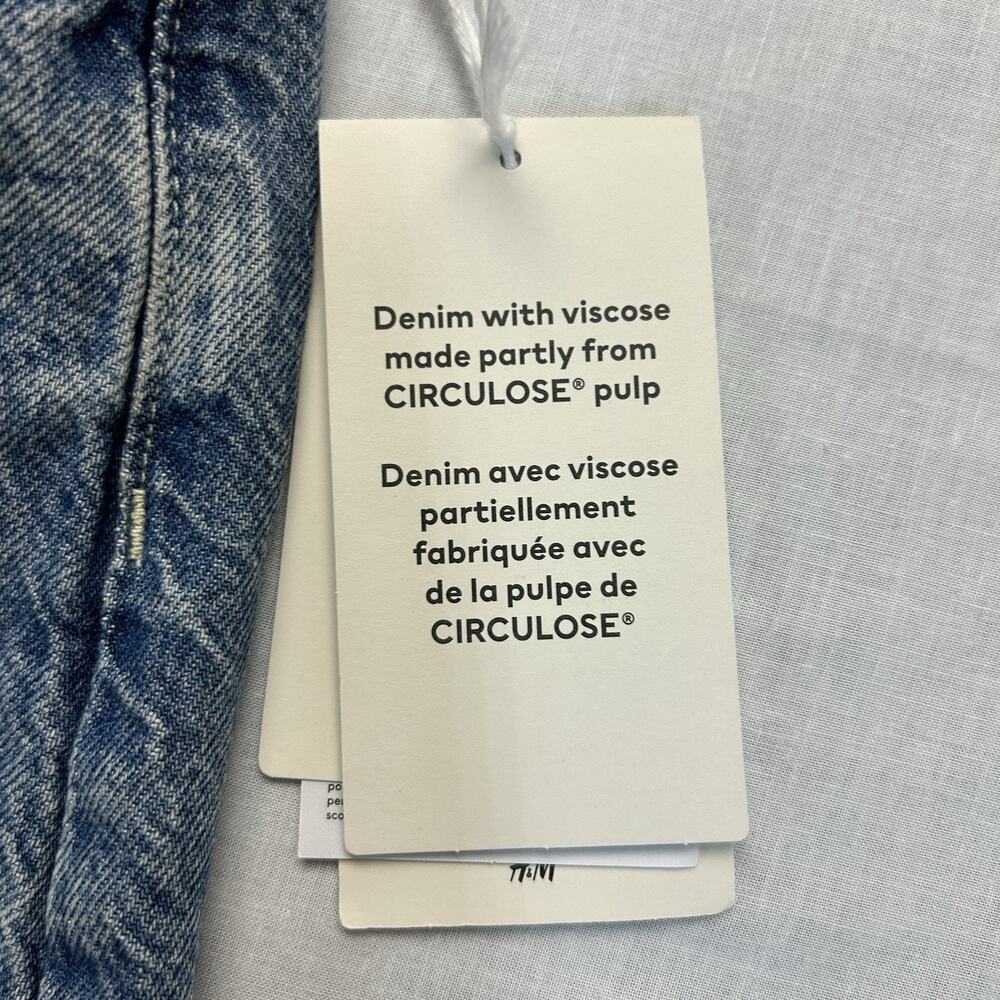 & Denim H&M NEW Baggy High Waist Jeans Womens 0 Regular Fit Blue Distressed NWT - Picture 4 of 16